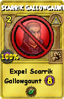 Wizard101 Myth spell card: Scarrik Gallowgaunt, Spell ID 12301