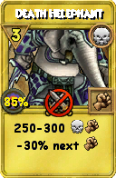 Wizard101 Death spell card: Death Helephant, Spell ID 12309