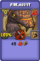 Wizard101 Fire spell card: Fire Assist, Spell ID 12323