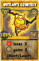 Wizard101 Sun spell card: Outlaw's Courtesy, Spell ID 12335