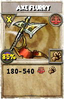 Wizard101 Balance spell card: Axe Flurry, Spell ID 12344