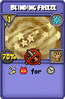 Wizard101 Ice spell card: Blinding Freeze, Spell ID 12364