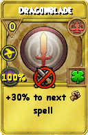 Wizard101 Balance spell card: Dragonblade, Spell ID 12384