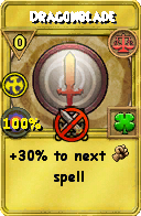 Wizard101 Balance spell card: Dragonblade, Spell ID 12387