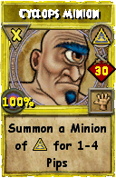 Wizard101 Myth spell card: Cyclops Minion, Spell ID 12399
