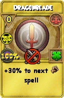 Wizard101 Balance spell card: Dragonblade, Spell ID 12401