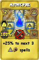 Wizard101 Myth spell card: Mythic Fuel, Spell ID 12408
