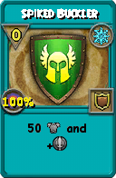 Wizard101 Ice spell card: Spiked Buckler, Spell ID 12414