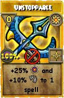 Wizard101 Sun spell card: Unstoppable, Spell ID 12416