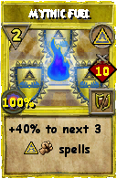 Wizard101 Myth spell card: Mythic Fuel, Spell ID 12435