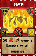Wizard101 Fire spell card: Scald, Spell ID 12439