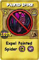 Wizard101 Myth spell card: Painted Spider, Spell ID 12447