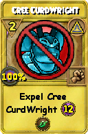 Wizard101 Myth spell card: Cree CurdWright, Spell ID 12450