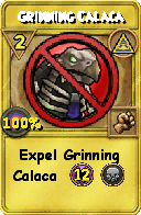 Wizard101 Myth spell card: Grinning Calaca, Spell ID 12452