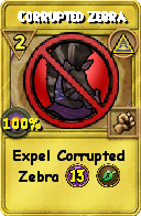 Wizard101 Myth spell card: Corrupted Zebra, Spell ID 12453