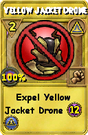 Wizard101 Myth spell card: Yellow Jacket Drone, Spell ID 12454