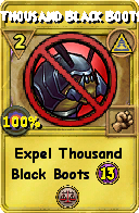 Wizard101 Myth spell card: Thousand Black Boots, Spell ID 12466