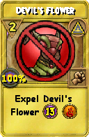 Wizard101 Myth spell card: Devil's Flower, Spell ID 12469