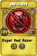 Wizard101 Myth spell card: Red Razor, Spell ID 12471