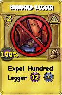 Wizard101 Myth spell card: Hundred Legger, Spell ID 12476