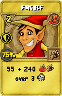 Wizard101 Fire spell card: Fire Elf, Spell ID 12491