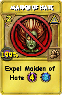 Wizard101 Myth spell card: Maiden of Hate, Spell ID 12519