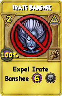 Wizard101 Myth spell card: Irate Banshee, Spell ID 12522