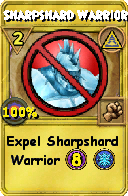 Wizard101 Myth spell card: Sharpshard Warrior, Spell ID 12524