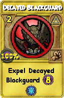 Wizard101 Myth spell card: Decayed Blackguard, Spell ID 12530