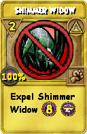Wizard101 Myth spell card: Shimmer Widow, Spell ID 12543