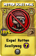 Wizard101 Myth spell card: Rotten Scallywag, Spell ID 12544