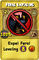 Wizard101 Myth spell card: Feral Lavaling, Spell ID 12551