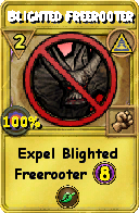 Wizard101 Myth spell card: Blighted Freerooter, Spell ID 12554