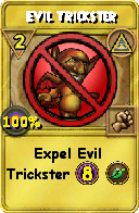 Wizard101 Myth spell card: Evil Trickster, Spell ID 12556