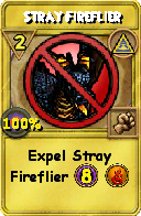 Wizard101 Myth spell card: Stray Fireflier, Spell ID 12559