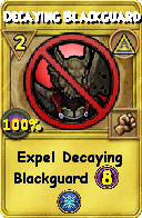 Wizard101 Myth spell card: Decaying Blackguard, Spell ID 12562