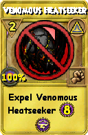 Wizard101 Myth spell card: Venomous Heatseeker, Spell ID 12573