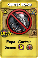 Wizard101 Myth spell card: Gurtok Demon, Spell ID 12575