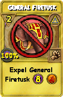 Wizard101 Myth spell card: General Firetusk, Spell ID 12585