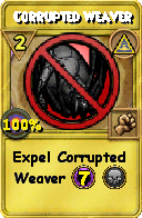 Wizard101 Myth spell card: Corrupted Weaver, Spell ID 12586