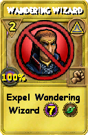 Wizard101 Myth spell card: Wandering Wizard, Spell ID 12596