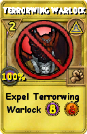 Wizard101 Myth spell card: Terrorwing Warlock, Spell ID 12599