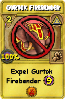 Wizard101 Myth spell card: Gurtok Firebender, Spell ID 12602