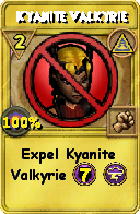 Wizard101 Myth spell card: Kyanite Valkyrie, Spell ID 12605