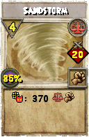 Wizard101 Balance spell card: Sandstorm, Spell ID 12618