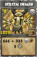 Wizard101 Death spell card: Skeletal Dragon, Spell ID 12623