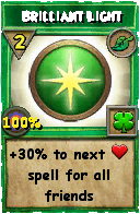 Wizard101 Life spell card: Brilliant Light, Spell ID 12627