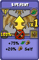 Wizard101 Life spell card: Life Feint, Spell ID 12636