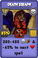 Wizard101 Death spell card: Death Seraph, Spell ID 12645