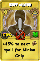 Wizard101 Myth spell card: Buff Minion, Spell ID 12650